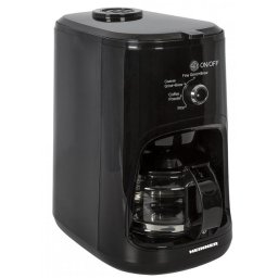 Cafetiera Heinner HCM-900RBK, 900 W, rasnita incorporata, rezervor apa 0.6 litri, negru