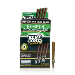 Hemper Blunt conuri pre-rulate cu Filtru din Sticla Natural 1 1/4 x4
