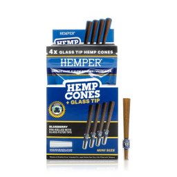 Hemper Blunt pre-rulate cu Filtru din Sticla Blueberry 1 1/4 x4