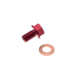 Surub cu magnet, golire ulei M10x1,50, culoare rosu