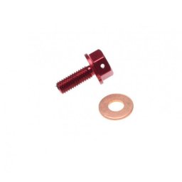 Surub cu magnet, golire ulei M8x1.25, culoare rosu