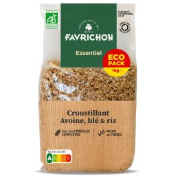 Musli crocant BIO cu cereale integrale, format economic Favrichon