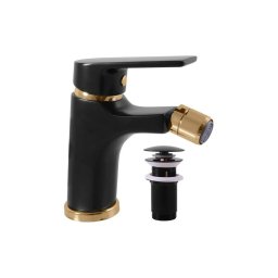 RAV Slezák COLORADO CO145.0KCMATZ - Baterie pentru bideu + ventil de scurgere 14,3 cm negru/auriu