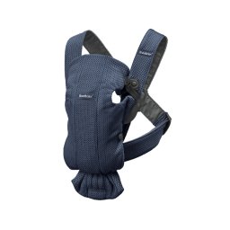 Marsupiu anatomic cu multiple pozitii de purtare BabyBjorn Mini Navy Blue 3D Mesh