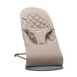 Balansoar copii BabyBjorn Bliss Sand Grey din tesatura matlasata cu aspect Clasic