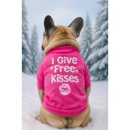 Tricou catei cu maneci scurte Kisses Roz-7502.K