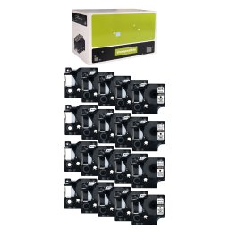 Set 20 etichete compatibile DYMO LabelManager 12 mm negru pe transparent pentru prize si intrerupatoare S0720500