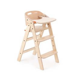 Scaun de masa pliabil din lemn mamatoyz, multifunctional si transformabil cu masuta, 6 luni - adolescent, natur