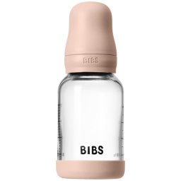 BIBS Baby Glass Bottle Silicone biberon anticolici cu suzetă din silicon Blush 120 ml