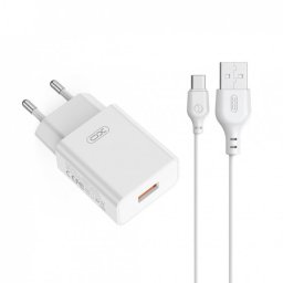 Incarcator priza USB-A 18W + Cablu USB A-C Alb, XO L127