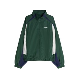Bershka Geacă de primăvară-toamnă albastru închis / verde pin / alb