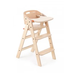 Scaun de masa multifunctional pentru bebelusi, MamaToyz, pliabil, cu masuta, transformabil, lemn, 6 luni - adolescent, natur