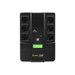 UPS Green Cell 360W 600VA AiO line-interactive USB RJ45 LCD display 6 Prize Schuko