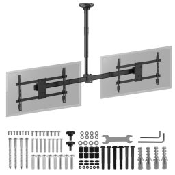 Suport plafon Maclean pentru două televizoare, sarcină max. 2x40kg, 34-60", VESA max 600x400, MC-111