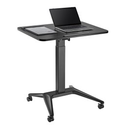 Birou Gaming Maclean MC-453 B Birou mobil pentru laptop cu reglare pneumatică a înălțimii, masă pentru laptop cu roți, 80 x 52 cm, max. 8 kg, reglabilă înălțime max. 109 cm (negru)