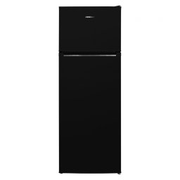 Frigider cu 2 usi Heinner HF-V212BKE++, Less Frost, Capacitate totala: 212L, Clasa energetica E, lumina LED, 3 rafturi din sticla, Compartiment pentru fructe si legume, Usi reversibile, Negru