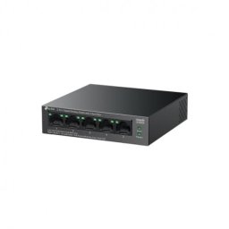LS105GP "5-Port Gigabit Desktop Switch with 4-Port PoE+ PORT: 4× Gigabit PoE+ Ports, 1× Gigabit Non-PoE Port SPEC: 802.3af/at, 65 W PoE Power, Desktop Steel Case FEATURE: Extend Mode for 250m PoE Transmitting, PoE Auto Recovery, Plug and Play