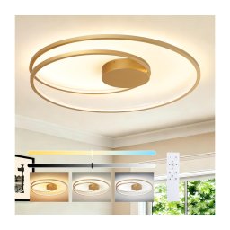 Brilagi-LED Lampă de tavan dimmabilă TWISTER, LED 105 W, 230 V, Ø 100 cm, auriu + telecomandă