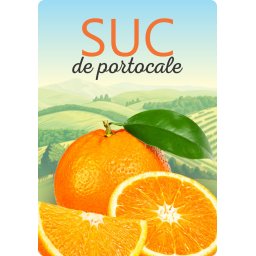 Etichete sticle personalizate, Suc de portocale, 100x70 mm, 1000 buc rola