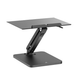 Suport monitor Suport de birou Maclean pentru monitor sau laptop, arc cu gaz, pentru stat în picioare și așezat, negru, MC-493