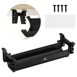 Suport monitor Maclean organizator de cabluri/extensiuni sub birou, încărcare max. 5 kg, negru, MC-106 B