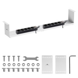 Suport monitor Maclean organizator compact de cabluri sub birou, sarcină max. 5 kg, alb, MC-107 W