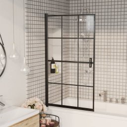 Gossi cabina de dus, negru, 80x140 cm, esg