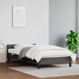 Gossi cadru de pat cu tablie, gri, 80x200 cm, piele ecologica