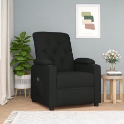 Gossi fotoliu rabatabil electric, negru, material textil