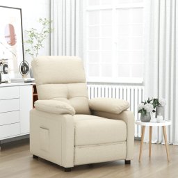 Gossi fotoliu rabatabil, crem, material textil
