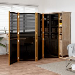 Gossi paravan de camera cu 4 panouri, negru, 280x180 cm