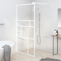 Gossi perete pentru cabina de dus walk-in, alb, 100x195cm, sticla esg