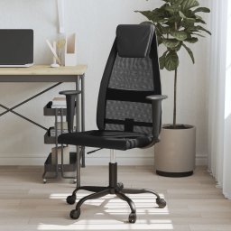 Gossi scaun birou reglabil in inaltime negru piele artificiala/plasa