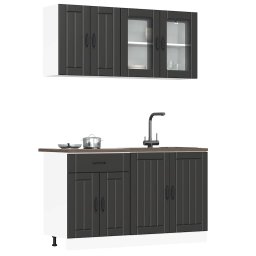 Gossi set dulap de bucatarie 4 piese „kalmar” lemn negru prelucrat