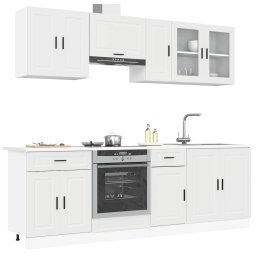 Gossi set dulap de bucatarie din 8 piese „kalmar” lemn prelucrat alb