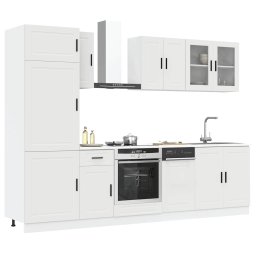 Gossi set dulap de bucatarie din 8 piese „kalmar” lemn prelucrat alb