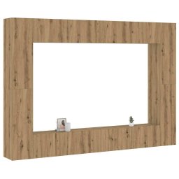 Gossi set dulap tv 8 piese montat pe perete stejar artizanal