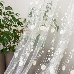 Perdea nesifonabila brodata Hiko Polkadots, cu rejansa