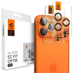 Pachet 2x Folie sticla camera Spigen Optik iPhone 14 Pro Iphone 14 Pro Max 15 Pro 15 Pro Max 16 Pro 16 Pro Max 17 Pro 17 Pro Max Orange
