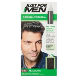 Sampon nuantator pentru barbati, Just For Men Natural Real Black H55, 60 g