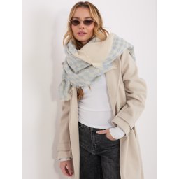 Eșarfă albastru deschis cu model în carouri