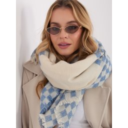Eșarfă cu model albastru și alb