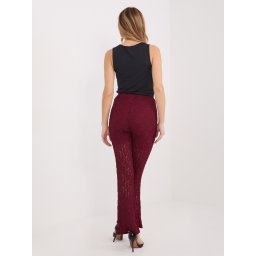 Pantaloni vișini cu dantelă