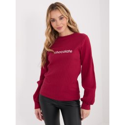 Bluză vișinie cu inscripție