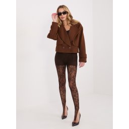 Colanți maro la modă cu model de dantelă