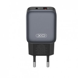 Incarcator priza USB-A + USB-C 30W GaN Nitride Negru, XO L156