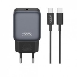 Incarcator priza USB-C 30W + cablu USB C-C Negru, XO L155