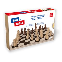 Set 2 A n 1 Sah si Table , Cutie lemn 35A 35 cm, Rege 7,62 cm