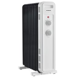 Calorifer electric Heinner HOH-M11WH-BK, 11 elementi, 2300 W, 3 trepte, alb-negru