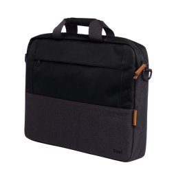 Geanta laptop Trust Lisboa, pentru laptopuri cu diagonala pana in 16",2 compartimente, material POM, RPET Polyester, RPET, volum 2.1 L, negru
